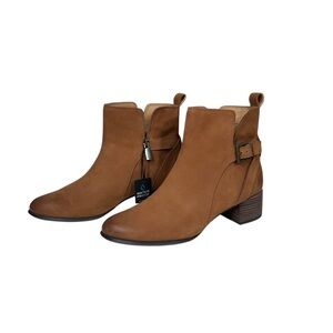 NEW Vionic Sienna Waterproof Toffee Brown Leather Comfort Ankle Boots Size 9.5